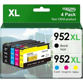 952XL Ink Cartridges Replacement for HP 952XL Ink Cartridges Combo Pack for OfficeJet Pro Officejet Pro 7740 8210 8710 8720 8740 8715 7720 8725 8730 Printer (4 Pack)