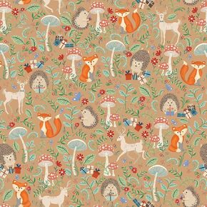 Jillson Roberts 1/4 Ream Gift Wrap, Krafty Fox, 208 Feet x 30 Inches (B385.25)