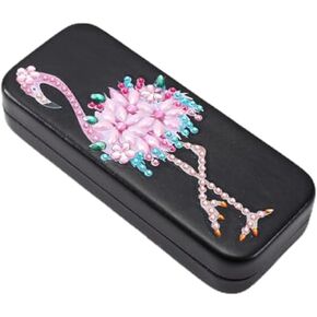 Diamond Art Kits Eyeglass Case for Women DIY PU Leather Sunglasses Case (6.3 X 2.1 X 1.4 Inches)