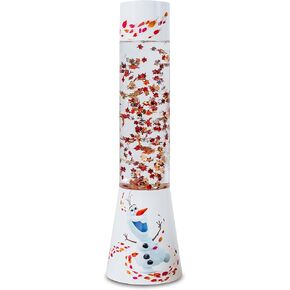Ukonic Disney Frozen 2 Olaf Snowman Glitter Motion Lamp | LED Light, Bedside Table Lamp for Desk | Home Decor Accessories and Room Essentials | Official Disney Princess Collectible | 12 Inches Tall