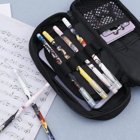 G-Ahora 6 Pcs Anime Pen Black 0.5mm School Supplies with 1 Lead Refill Set (Pink) in Saudi Arabia