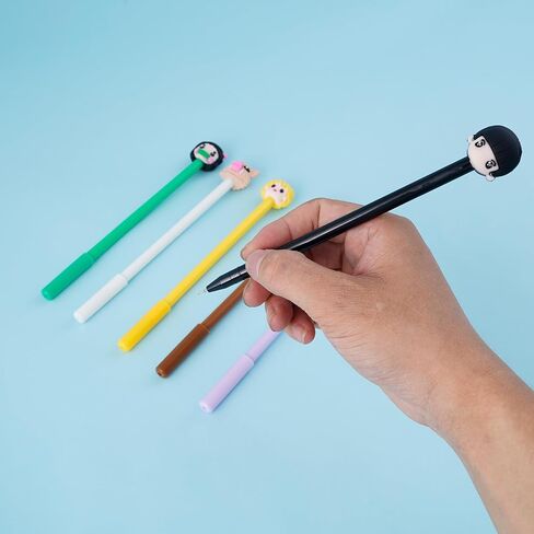 G-Ahora 6 Pcs Anime Pen Black 0.5mm School Supplies with 1 Lead Refill Set (Pink) in Saudi Arabia