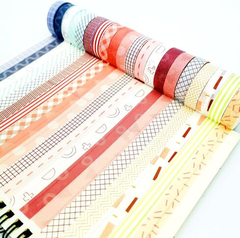 مجموعة شريط Washi ، 20 لفائف من شريط Washi الملون ، شريط زخرفي للفنون والحرف ، لوازم القصاصات الخضراء الأزرق الأزرق الأزرق الوردي الأصفر واش. (20 رولز معكرون 2) in Saudi Arabia