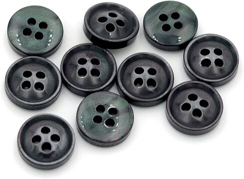 20pcs Blazer Resin Buttons Round Shape Fashion Black White 4 Holes Snaps (11mm, Black) in Saudi Arabia
