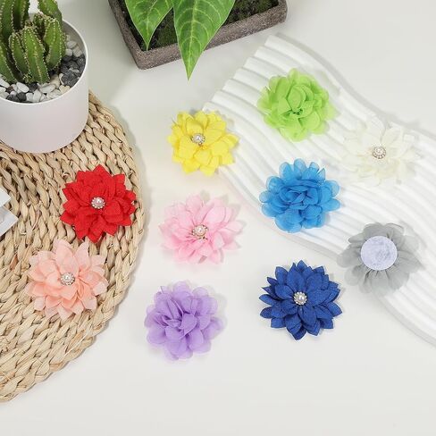 PATIKIL Fabric Brooches Flowers, Fabric Flowers for Brooch Pin Sewing Fabric Appliques with A Pearl in Saudi Arabia