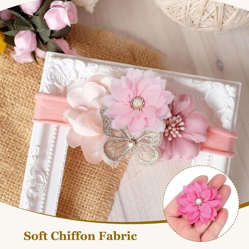 PATIKIL Fabric Brooches Flowers, Fabric Flowers for Brooch Pin Sewing Fabric Appliques with A Pearl in Saudi Arabia