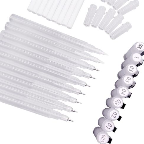 Empty Refillable Micro Pen,Fineliner Pens Set, Multi-Fine Point Tip,Smooth Writing Micro-line Drawing Pen for Anime, Design, Comics, Lettering, Calligraphy,Artist Supplies (6 Pcs Set) in Kuwait