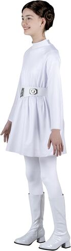 Star Wars Princess Leia الرسمي الشاب الهالوين - فستان مقنع مع حزام وشعر مستعار in Kuwait