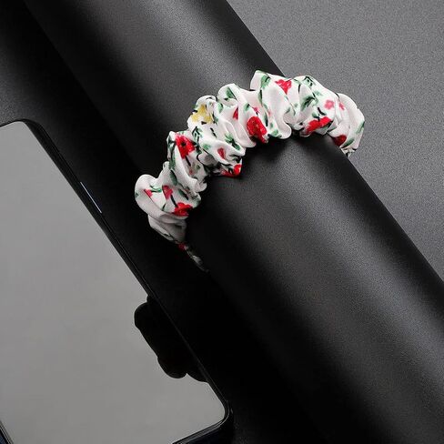 Scrunchie bands Compatible with Fitbit Charge 5 Band,For Women,Replacement Strap,Large Small,Elastic Fabric Pattern Wristbands Soft Cloth watch band For Charge 5 (H, Small) in Saudi Arabia