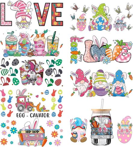 9sheets uv dtf cup wrap ، easter the the the uv dtf cup wrap transe for glass uv dtf transfer cupe cup cup for glass uvdtf cup lefts for class coups transfer stickers for glass coups uv uv in Kuwait