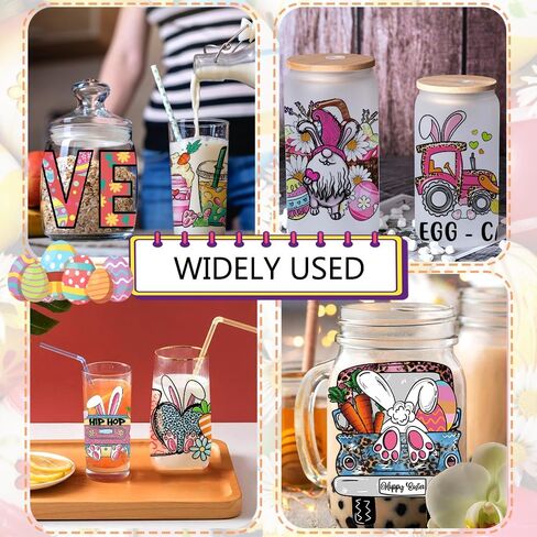 9sheets uv dtf cup wrap ، easter the the the uv dtf cup wrap transe for glass uv dtf transfer cupe cup cup for glass uvdtf cup lefts for class coups transfer stickers for glass coups uv uv in Kuwait