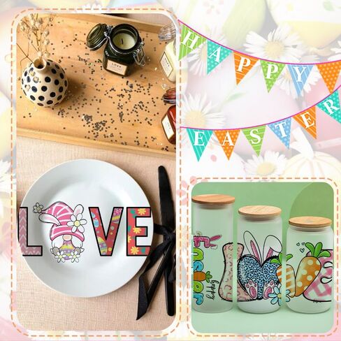 9sheets uv dtf cup wrap ، easter the the the uv dtf cup wrap transe for glass uv dtf transfer cupe cup cup for glass uvdtf cup lefts for class coups transfer stickers for glass coups uv uv in Kuwait