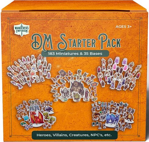 ميني شقة قاسية لتصغيرات DND مع القواعد | 28mm - 32 مم زنزانات المقياس وبطولة Dragons Set 5E (DM Starter Pack ، 183 ، Miniatures) in Kuwait