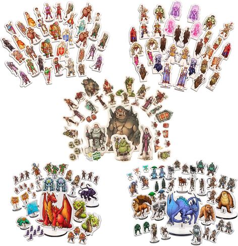 ميني شقة قاسية لتصغيرات DND مع القواعد | 28mm - 32 مم زنزانات المقياس وبطولة Dragons Set 5E (DM Starter Pack ، 183 ، Miniatures) in Kuwait