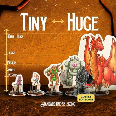 ميني شقة قاسية لتصغيرات DND مع القواعد | 28mm - 32 مم زنزانات المقياس وبطولة Dragons Set 5E (DM Starter Pack ، 183 ، Miniatures) in Kuwait