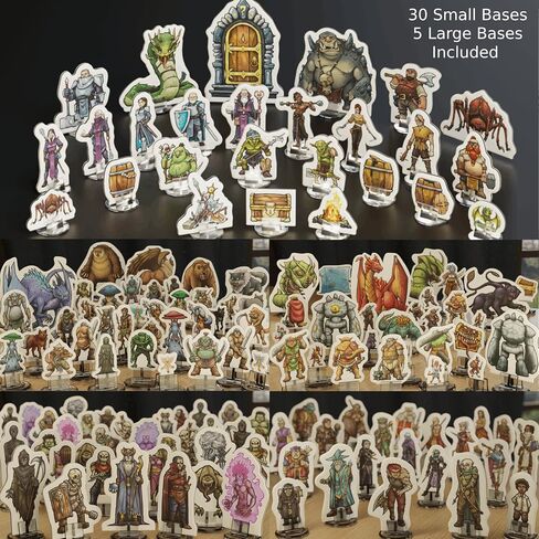 ميني شقة قاسية لتصغيرات DND مع القواعد | 28mm - 32 مم زنزانات المقياس وبطولة Dragons Set 5E (DM Starter Pack ، 183 ، Miniatures) in Kuwait