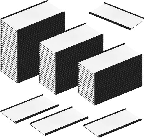 Fainne 30 PCS C Channel Magnetic Label حامل 4 × 2 بوصات مع إدراج البطاقة البيضاء حماة بلاستيكية واضحة ملصقات الرف مع علامات اسم المغناطيس لعلامات الأدوات المغناطيسية لرفف أبيض معدني in Kuwait