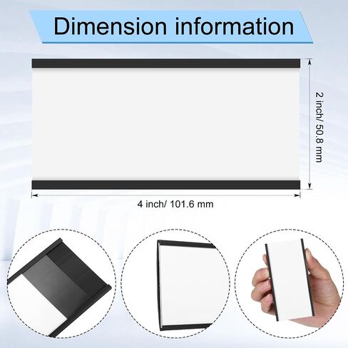 Fainne 30 PCS C Channel Magnetic Label حامل 4 × 2 بوصات مع إدراج البطاقة البيضاء حماة بلاستيكية واضحة ملصقات الرف مع علامات اسم المغناطيس لعلامات الأدوات المغناطيسية لرفف أبيض معدني in Kuwait