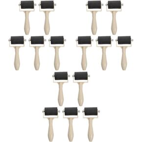 MAGICLULU Relief Printing Brayers 15Pcs Rubber Printmaking Roller Plastic Brayer Rollers Printmaking Brayer Brush Versatile Rubber Rollers for Crafting Art DIY