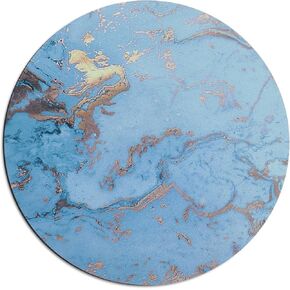 MOSISO Round Mouse Pad, Marble Small Circle Mousepad Non-Slip Base Comfortable Home/Office Easy Typing Ultra Thin Cushion with Neoprene Cloth, Turquoise