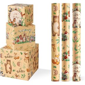 WERNNSAI Cat Wrapping Paper Rolls - 3 Rolls 17" x 120" Birthday Wrapping Paper Rolls Cat Birthday Gift Wrap Paper Girls Wrapping Paper Rolls Kitten Wrapping Paper Bday Wrap Paper with Cutting Lines