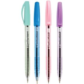 NEW FABER-CASTELL 10 PENS BLUE INK BARREL 1444 BALL POINT PEN 0.5 mm.(Color May Vary)