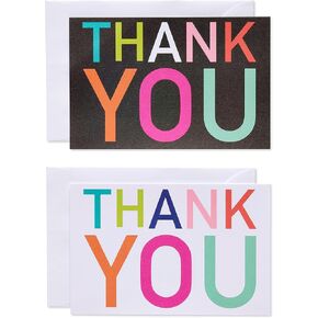 American Greetings Thank You Cards with Envelopes, Bold Multicolored (50-Count)