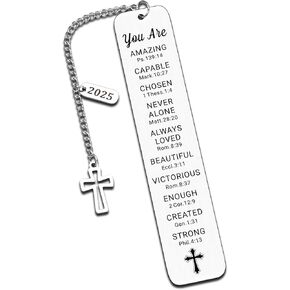 Christian Gifts Bible Verse Bookmark, First Communion Gifts for Girls, Religious Bible Verse Bookmark for Women Men Couple, Inspirational Gifts for Teen Boy Girl for Birthday Graduation