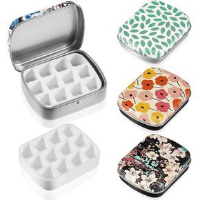 Fulmoon 4 PCS Mini Watercolor Tins Mini Paint Paint 12 Wells Portable Metal Balette Withit Lid Tiny Tin Box Paint Contage for Travel Painting (Classic)