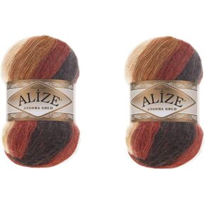Alize Angora Gold Batik Yarn 20% Wool 80% Acrylic Lot of 2skn 200gr 1204yds Thread Crochet Lace Hand Knitting Turkish Yarn (2626)
