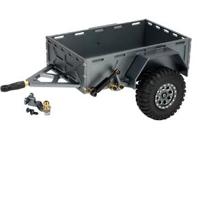 CNC Aluminium TRX4M فائدة مقطورة مع Hitch Mount for 1/18 RC Crawler TRX4-M Defender Bronco K10 High Trail Scale (Black)
