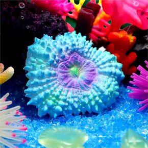 1Pc of Fluorescent Coral Decor Fish Tank Decor Accessories Aquarium Plants Coral Reef Decor Fish Tank Decorations White Coral Fake Coral Decorations for Home Turtle Tank Accessories (A-Blue)