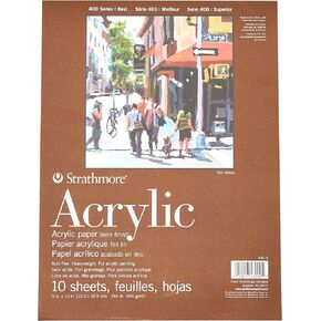 Strathmore Acrylic Paper Pad 9"X12"-10 Sheets -430900