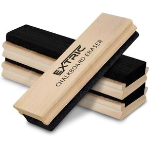 Chalkboard Eraser 3 Pack, Chalk Eraser for Chalkboard, Sturdy Wooden Handle with Premium Felt, Great for School, Office and Home Chalk Board