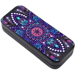 Diamond Art Kits Eyeglass Case for Women DIY PU Leather Sunglasses Case (6.3 X 2.1 X 1.4 Inches)