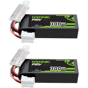 OVONIC 7.6V 80C 300mAh 2S Lipo Battery with JST Plug[1 Package Including 2 Batteries]
