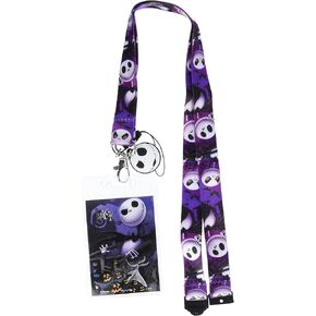 Disney Tim Burton's The Nightmare Before Christmas Jack Lanyard with Soft Dangle & Card Holder,Multi-colored,3"