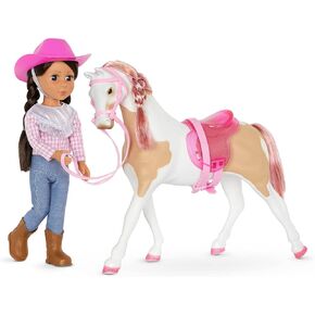 Glitter Girls – Dolls – Poseable 14" Equestrian Doll & Horse – Brown Eyes & Brown Hair – Riding Outfit & Accessories – Toys for Kids Ages 3+ – Bria & Bonnie