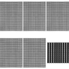 Allazone Plastic Mesh Sheets for Embroidery, 5 PCS 13 x 19.7In Black Mesh Fish Tank Divider and 10 PCS Binding Bars Sliding Bars for Fish Tank, Embroidery Crafting Knit Crochet Projects