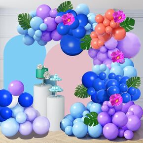 123pcs البالونات Stitc Decoration Garland Arch تشمل البالونات الأرجواني الأزرق والخفيف ، والبالينات Mylar Stitc Foil ، للأطفال Stitc Party Party Supplies Decorations Baby Shower Party (Blue)