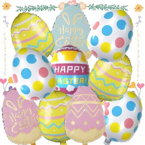 10Pcs Easter Egg Balloons - Happy Easter Egg Bunny Foil Balloon for Easter Birthday Baby Shower Party Decorationfor Supplier