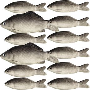 Liliful 12 PC Fake Fish Artificial Realistic Toys Stuffed Foam Sea Fish Including 2 Big and 10 Small for Home Decoration Aquarium Display Ornaments Stage Drama Photography Prop