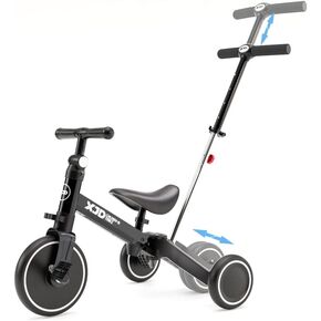 XJD 7 in 1 Toddler Bike with Push Handle,Tricycles for 1 to 3 Years Old, Toddler Tricycle with Push Handle for Boy Girl, Baby Balance Bike with Adjustable Seat Height and Removable Pedal (White)