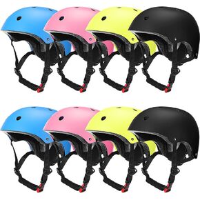 Kingdder 8 Pcs Kids Bike Helmets Bulk CPSC Certified Toddler Skateboard Adjustable Kids Bike Helmet Ages 5-8 Years Old Boys Girls for Skateboard Bicycle Scooter Cycling Preschool