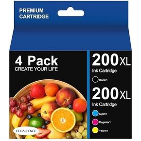 200XL Ink Cartridges Remanufactured Ink Replacement for Epson 200XL Ink Cartridges Combo Pack to Use with Epson XP-200, XP-300, XP-310, XP-400, XP-410 WF-2520, WF-2530, WF-2540 Printer