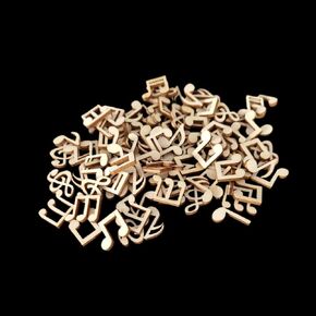 100 Pack Wooden Decorative Musical Notes, Mini Fashion Vintage Musical Note Wood Pieces, DIY Crafts Cutouts Wooden Unfinished Pieces for Handicrafts Home Decoration