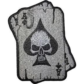 HHO Spade Diamond Card Ace Card Logo Lucky Poker Patch Embroidered DIY Patches, Cute Applique Sew Iron on Kids Craft Patch for Bags Jackets Jeans Clothes