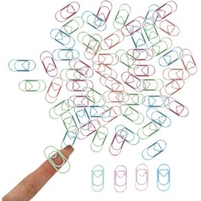 Macaron Colored Paper Clips, Love Heart Paperclips Bookmarks Planner Clips,Small Mini Crochet Markers for Office School Home Desk Organizers,80 Pack