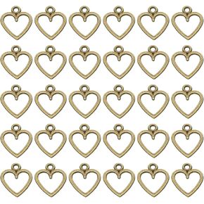 PATIKIL Heart Charm, 100Pcs Mini Heart Circle Pendant Charm Bulk for Jewelry Making Earrings Necklace Wedding Crafts
