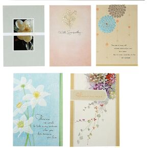 Hallmark Sympathy Cards Assortment Pack (5 Condolence Cards with Envelopes)
